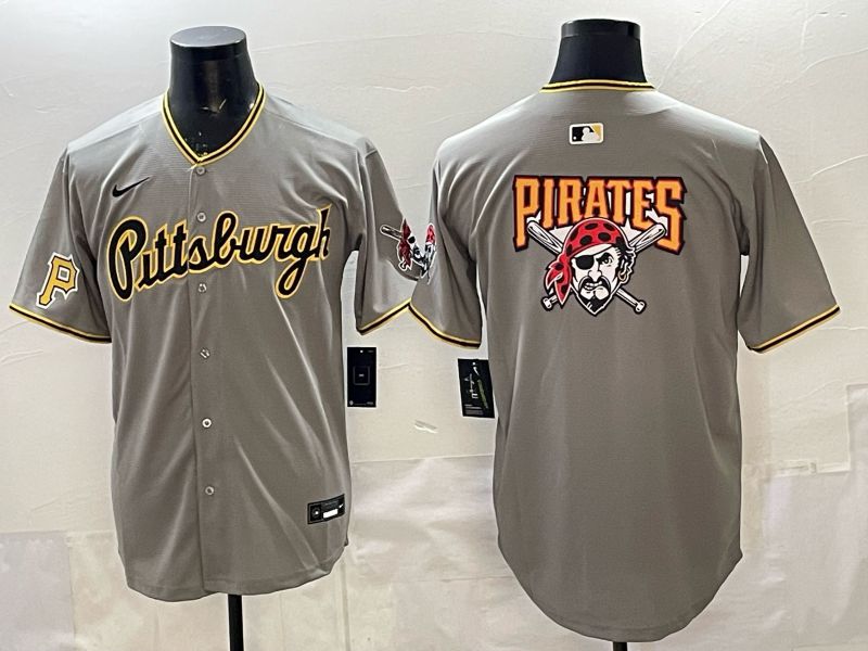 Men Pittsburgh Pirates Blank Grey Game 2026 Nike MLB Jersey style 006